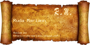 Ruda Mariann névjegykártya