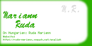 mariann ruda business card